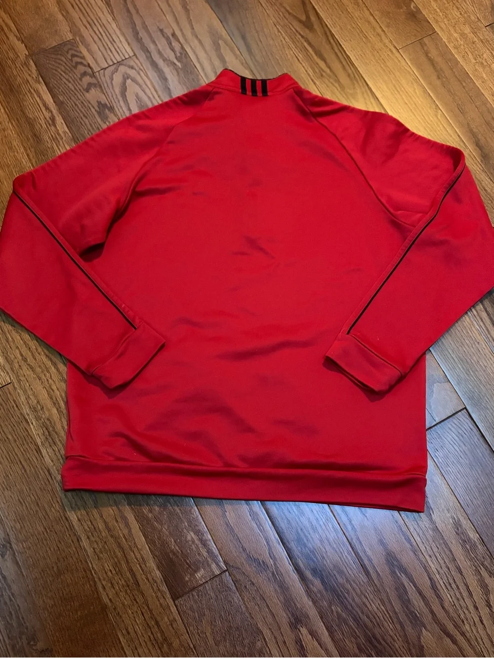 adidas Red Quarter-Zip Pullover with White 'W' Wisconsin Badgers Logo Size M